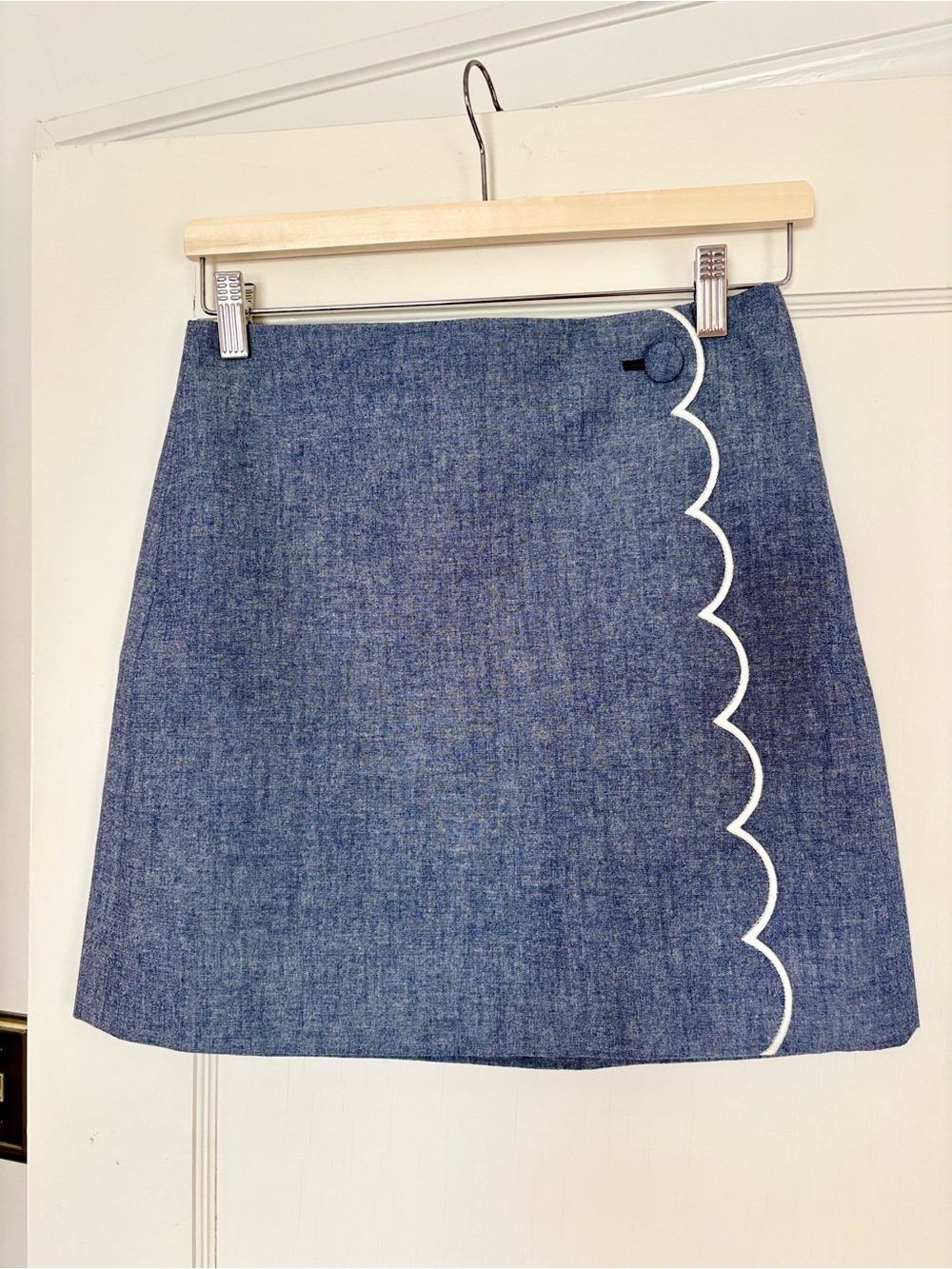 J.Crew Chambray Scallop Mini Skirt size XS 2P Mint